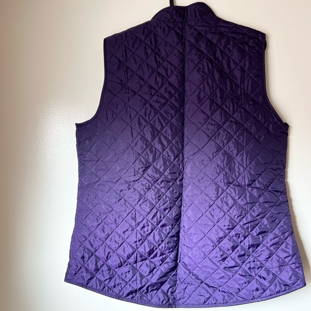 Karen Scott Women's Purple Quilted Vest - Picture 2 of 2